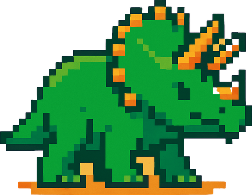 Triceraptos pixel.
In-Game asset.  2d.  High contrast.  No shadows
