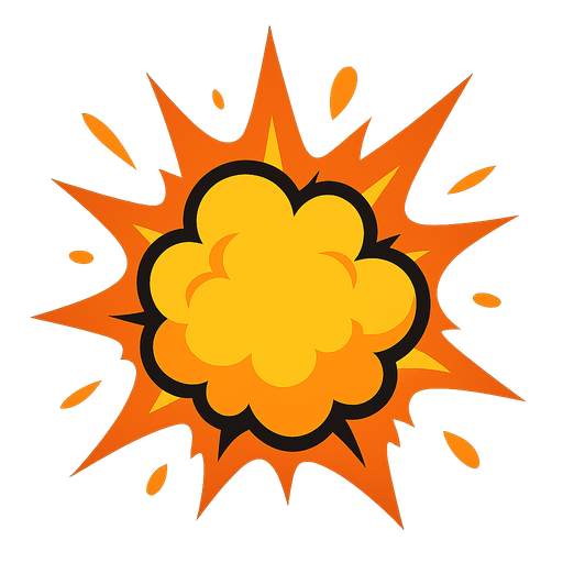 explosion.
In-Game asset.  2d.  High contrast.  No shadows