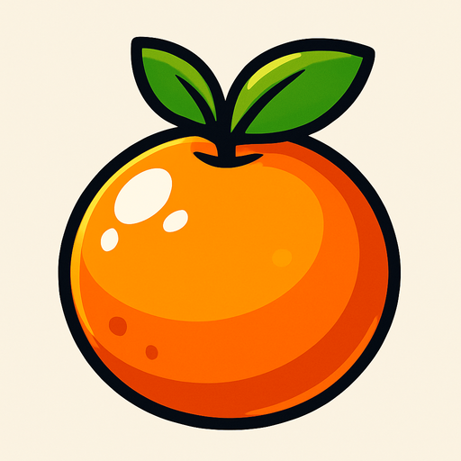 Shiney orange fruit vector.
In-Game asset.  2d.  High contrast.  No shadows