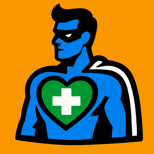 Superhero heal.
In-Game asset.  2d.  High contrast.  No shadows