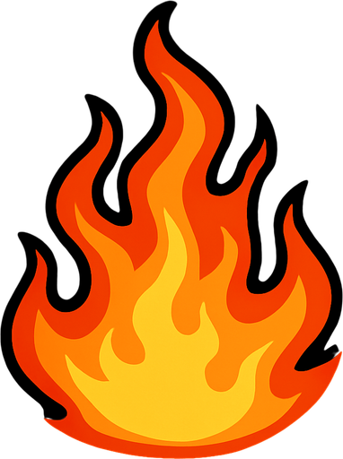 fire.
In-Game asset.  2d.  High contrast.  No shadows