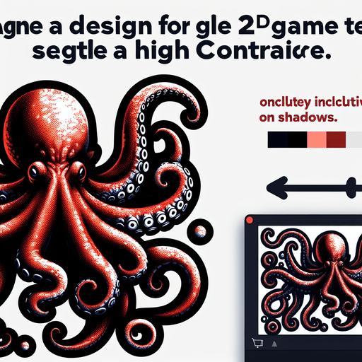 octopus.
Single Game Texture.  In-Game asset.  2d.  Blank background.  High contrast.  No shadows
