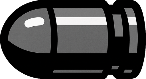 Gray Bullet.
In-Game asset.  2d.  High contrast.  No shadows