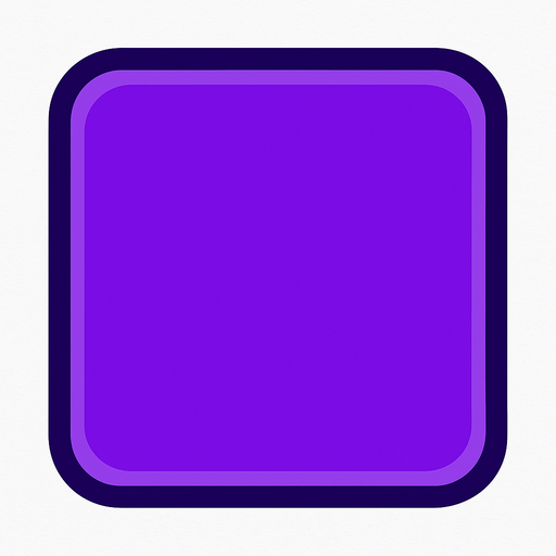 Un panel cuadrado con contornos redondos, de color violeta.
In-Game asset.  2d.  High contrast.  No shadows