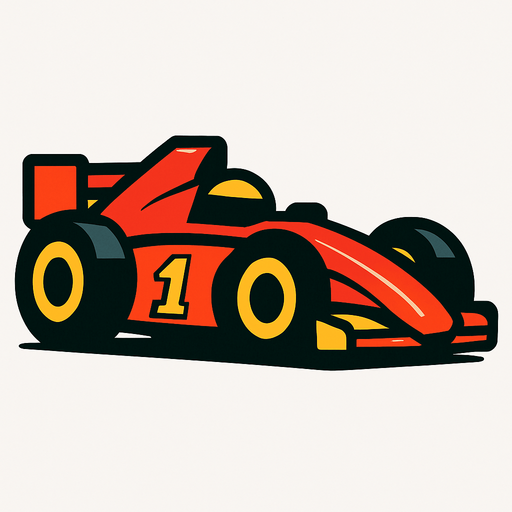 racing car.
In-Game asset.  2d.  High contrast.  No shadows