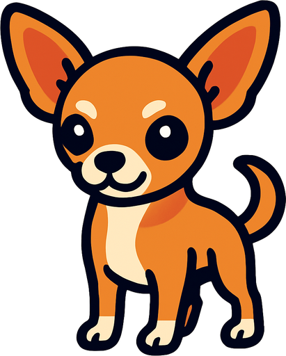 Chihuahua.
In-Game asset.  2d.  High contrast.  No shadows