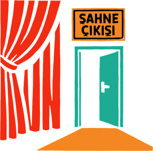 Sahne çıkışı.
In-Game asset.  2d.  High contrast.  No shadows