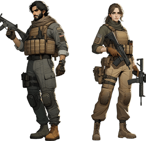 two D player with a gun