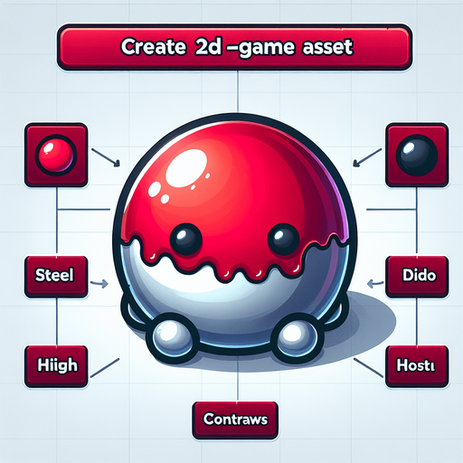 Red and white round jelly with effects steel robotic.
Single Game Texture. In-Game asset. 2d. Blank background. High contrast. No shadows.