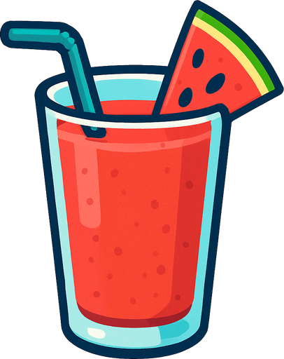 a watermelon juice in a glass.
In-Game asset.  2d.  High contrast.  No shadows