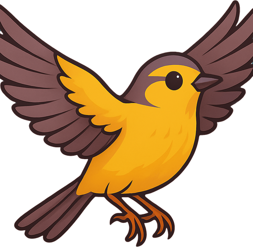 Primera de tres imagenes que crearan sensacion de movimiento a un pajaro. Esta tendra las alas extendidas