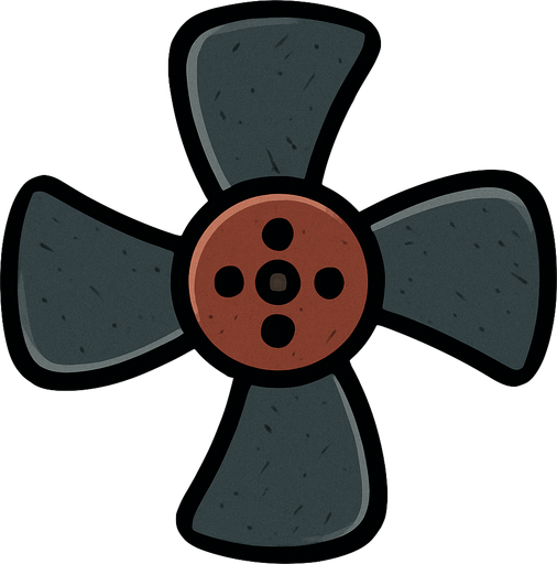 Fan blades symmetrical.
In-Game asset.  2d.  High contrast.  No shadows