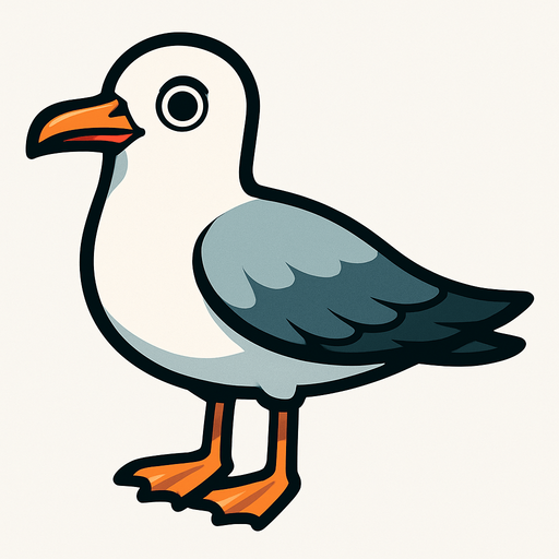 Martı.
In-Game asset.  2d.  High contrast.  No shadows