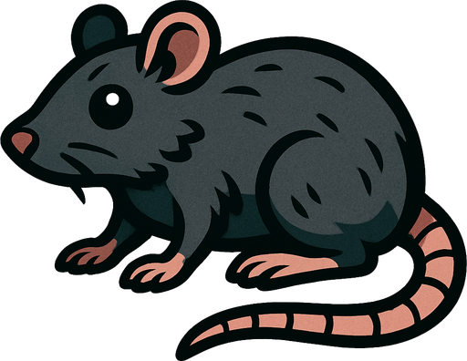 A rat.
In-Game asset.  2d.  High contrast.  No shadows