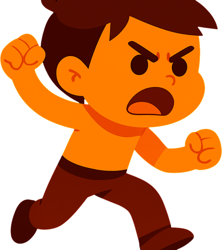 bire bir aynı çocuk taş fırlatma posizyonunda elinde taş olmasın ama