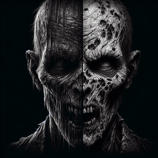 zombie.
Single Game Texture. In-Game asset. 2d. Blank background. High contrast. No shadows.