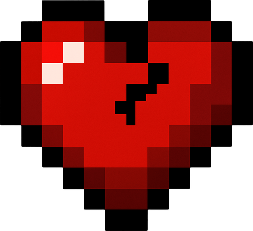Minecraf hardcore heart.
In-Game asset.  2d.  High contrast.  No shadows