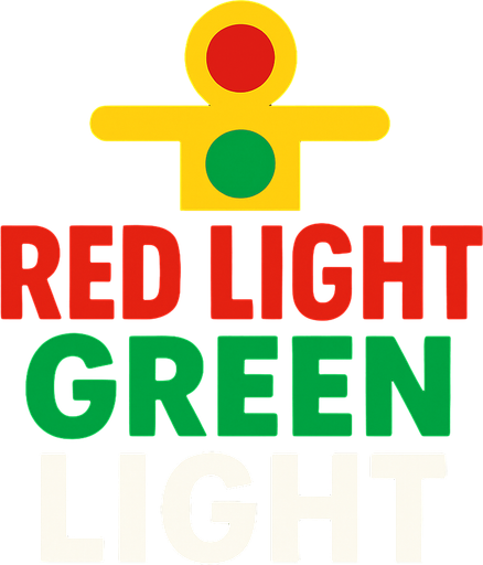 Logo red light green light.
In-Game asset.  2d.  High contrast.  No shadows