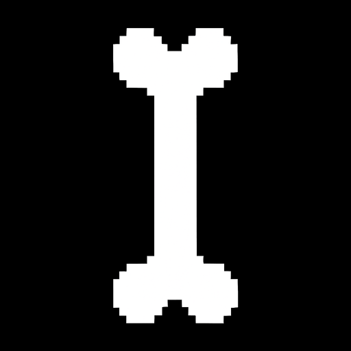 white bone undertale.
In-Game asset.  2d.  High contrast.  No shadows