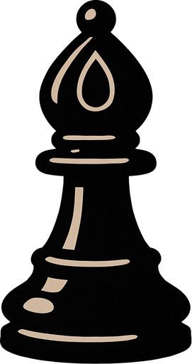 Chess black bishop.
In-Game asset.  2d.  High contrast.  No shadows