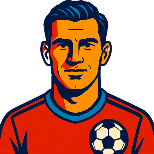 football player portre.
In-Game asset.  2d.  High contrast.  No shadows