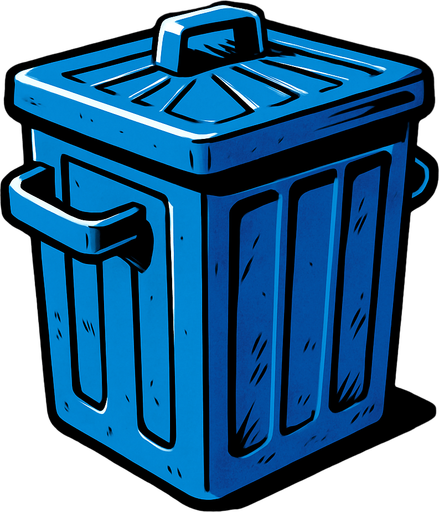 trashcan.
In-Game asset.  2d.  High contrast.  No shadows