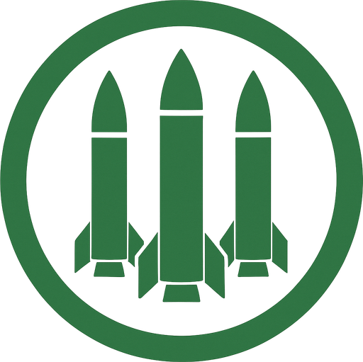 Add green 3 piece of Missilles art image into this ring middle