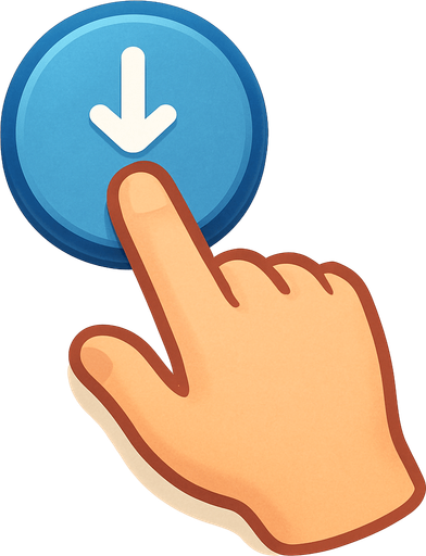 A tutorial hand showing a tap action. Cute soft graphics. soft ambient light. semi-matte to satin surfaces. naturalistic with slight saturation boost colors. Tone is premium, friendly, clean with lifestyle or service-oriented appeal.
In-Game asset.  2d.  High contrast.  No shadows. top down. View from above.