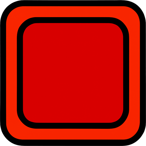 red button square.
In-Game asset.  2d.  High contrast.  No shadows
