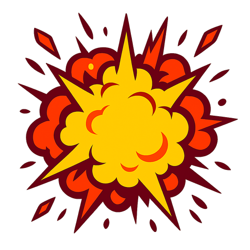 Explosion.
In-Game asset.  2d.  High contrast.  No shadows