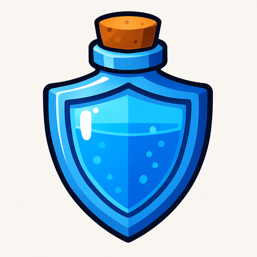 Shield potion.
In-Game asset.  2d.  High contrast.  No shadows
