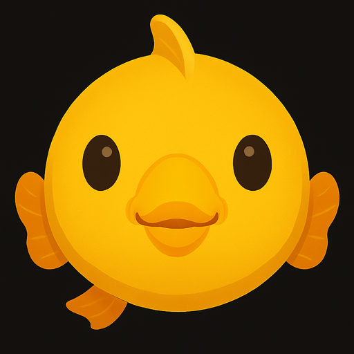 Mantén el mismo estilo, pero conviértelo en la cara de un pez dorado de color amarillo.