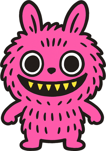 Pink labubu.
In-Game asset.  2d.  High contrast.  No shadows