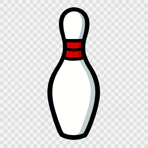 Bowling pin  transparent.
In-Game asset.  2d.  High contrast.  No shadows