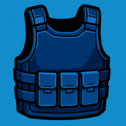 blue steel vest.
In-Game asset.  2d.  High contrast.  No shadows