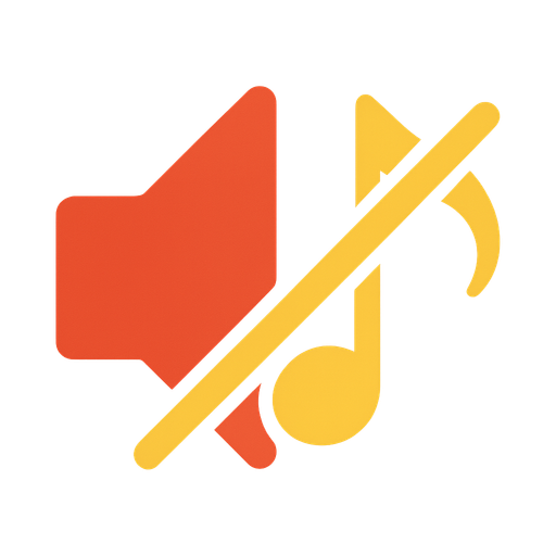 Mute music logo.
In-Game asset.  2d.  High contrast.  No shadows