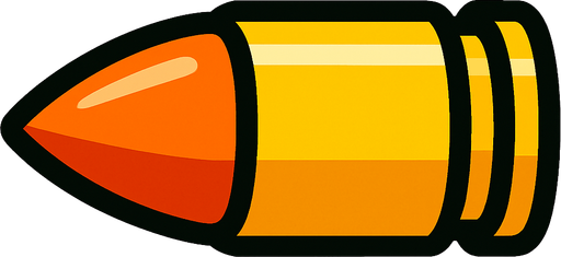 create a bullet image for 2d game.
In-Game asset.  2d.  High contrast.  No shadows