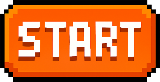 Start button, pixel art.
In-Game asset.  2d.  High contrast.  No shadows