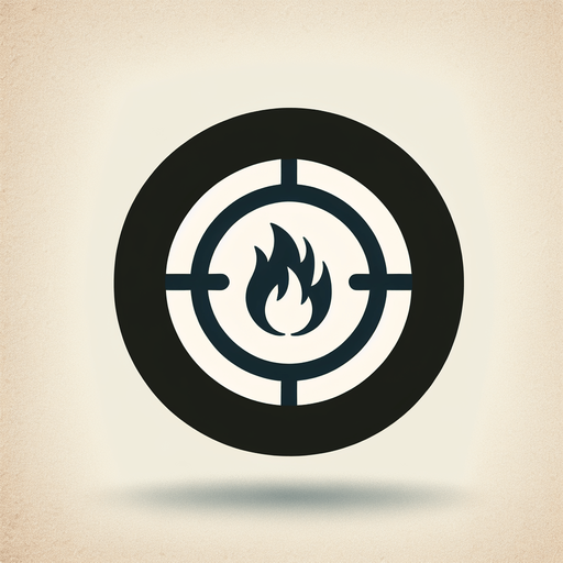 Minimal Ui icon of target sign on a fire icon..
sand background
