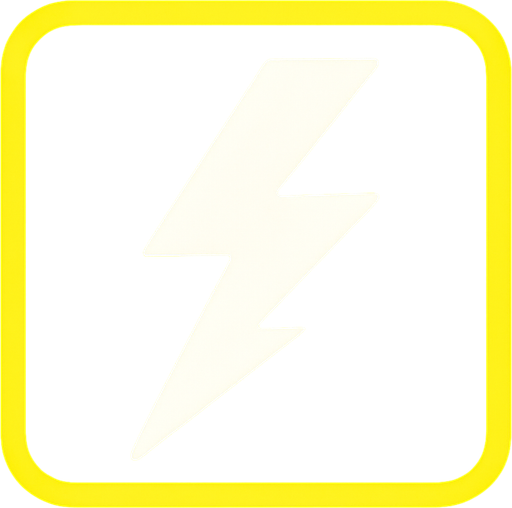 white lightning but in a yellow neon frame.
In-Game asset.  2d.  High contrast.  No shadows