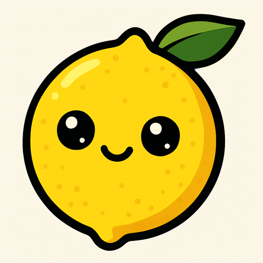 Limon Circular Fruta con ojos lindos.
In-Game asset.  2d.  High contrast.  No shadows. Cartoon.