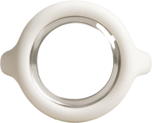 White ring with transparent middle. Front view