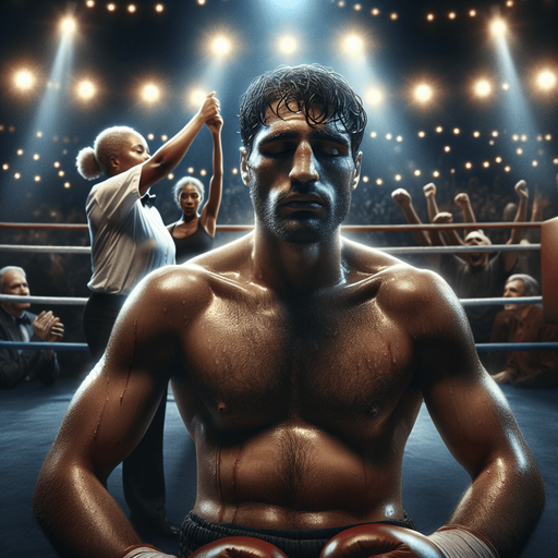 A boxer has lost the match..