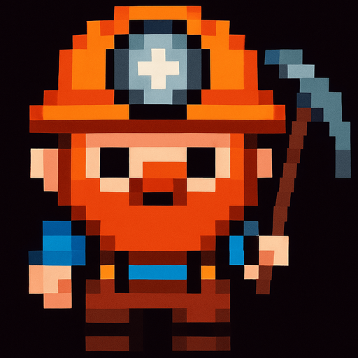 que el minero este mirando de frente y llendo de frente