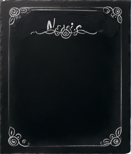 Words "NOVICE BREW" in chalk, handwritten