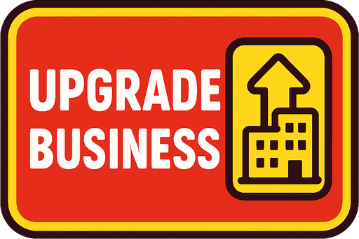 button upgrade level of business.
In-Game asset.  2d.  High contrast.  No shadows