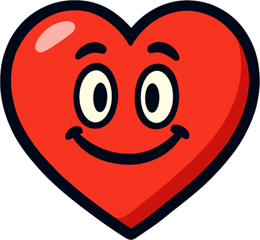 cartoon heart.
In-Game asset.  2d.  High contrast.  No shadows