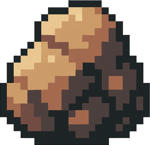 piedra de pixeles.
In-Game asset.  2d.  High contrast.  No shadows