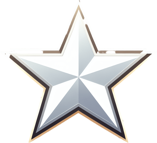 a single 2d star image.
Single Game Texture.  In-Game asset.  2d.  Blank background.  High contrast.  No shadows