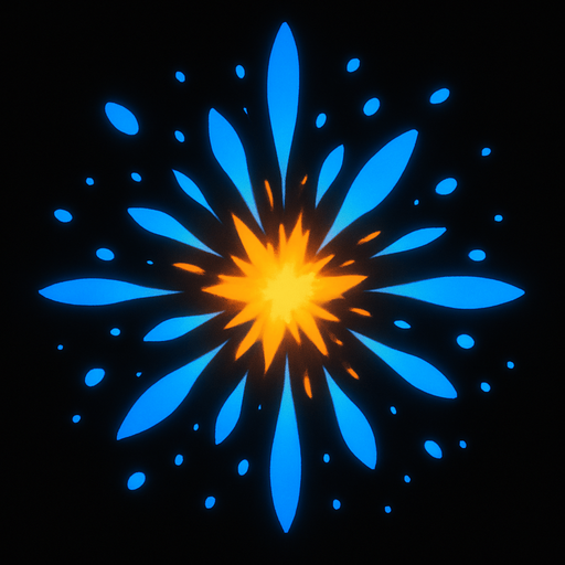 rare Bloom Burst Particle top view.
In-Game asset.  2d.  High contrast.  No shadows
